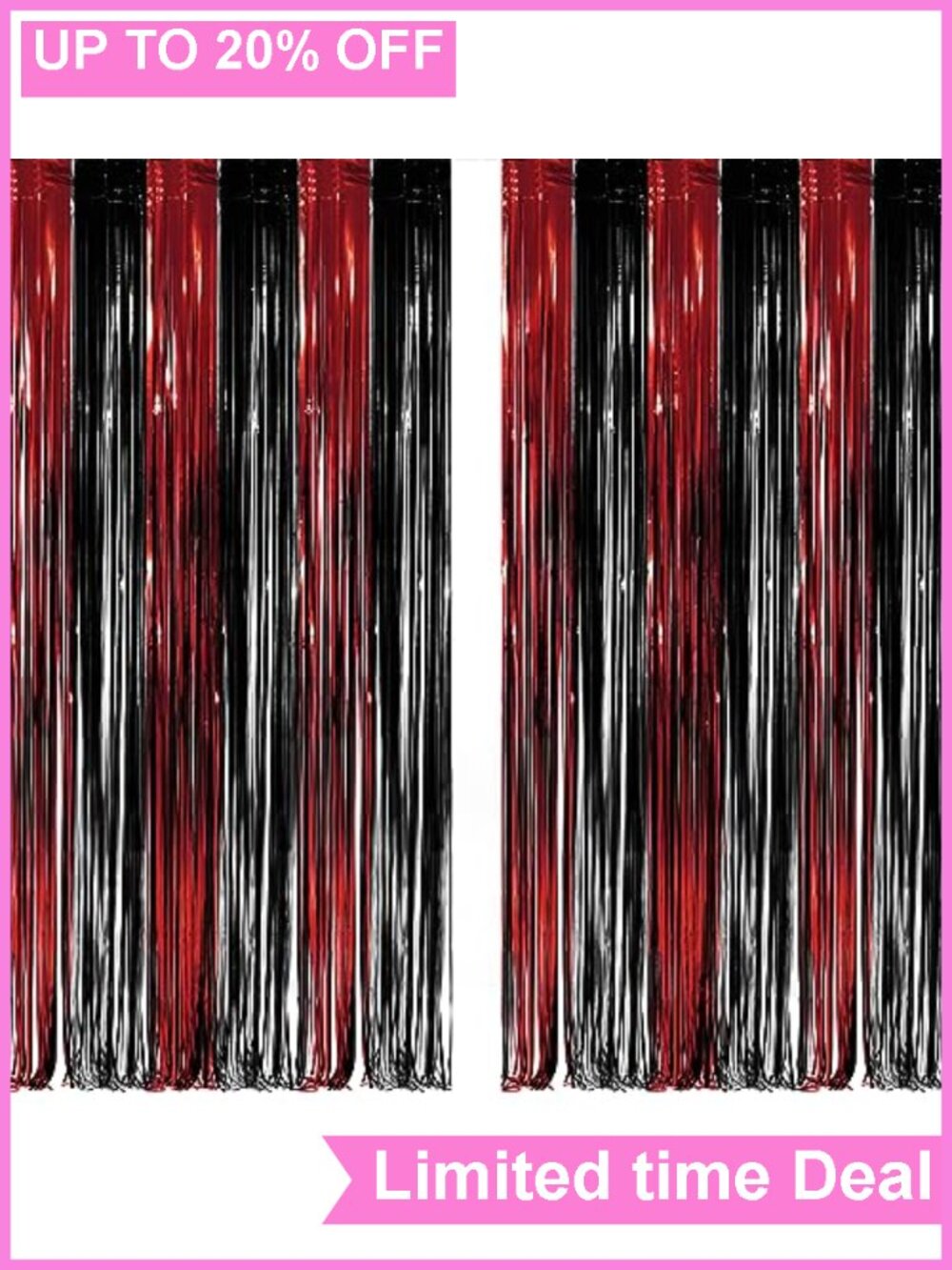 Foil Fringe Tinsel Backdrop Streamers Party Decor 2 Pack 3.2ft x 8.2ft